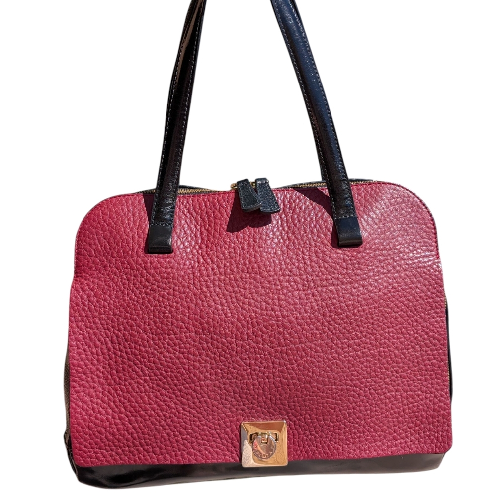 Furla Leather, Patent Leather & Suede Bowler Handbag